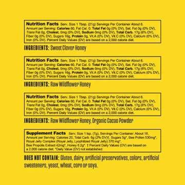 BEEKEEPER'S NATURALS 100% Raw Honey Sampler Gift Box - Natural & Crystallized - Eco-Friendly, Non-Toxic, Non-GMO, Gluten-Free, Sustainable - Paleo Friendly (Set of 4 Glass Jars)