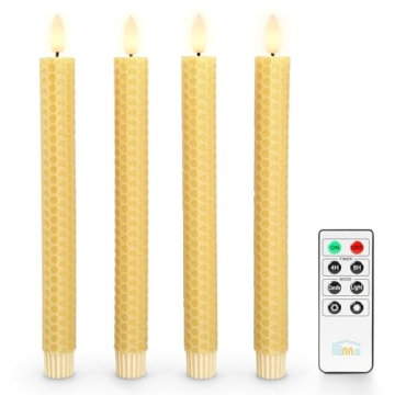 Fanna Yellow Honeycomb Flameless Taper Candles for Home