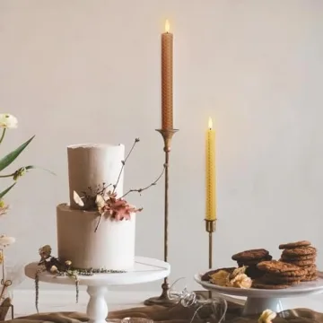 Fanna Yellow Honeycomb Flameless Taper Candles for Home