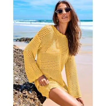 ANRABESS Crochet Swim Cover Up for Summer Beach Style
