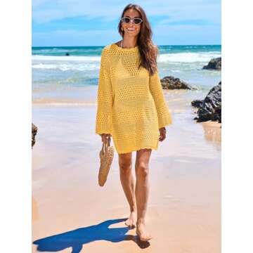 ANRABESS Crochet Swim Cover Up for Summer Beach Style
