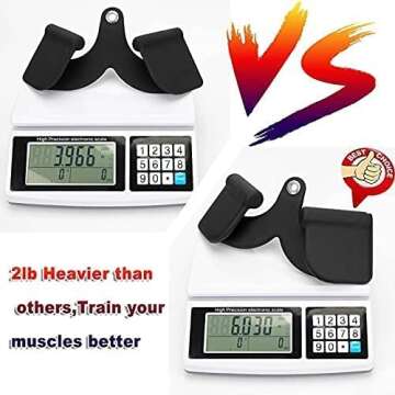 Febos Double D Handle Cable Attachments, V Bar Tricep Pull Down Exercise Handles Gym Equipments, Double Close Grip Row Handles with Rubber Handgrips