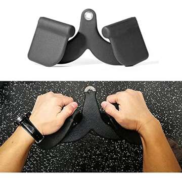 Febos Double D Handle Cable Attachments, V Bar Tricep Pull Down Exercise Handles Gym Equipments, Double Close Grip Row Handles with Rubber Handgrips