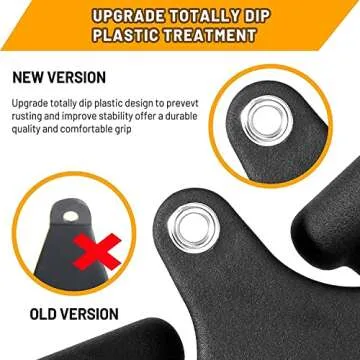 Febos Double D Handle Cable Attachments, V Bar Tricep Pull Down Exercise Handles Gym Equipments, Double Close Grip Row Handles with Rubber Handgrips