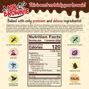Mr. Brownie Chocolate Brownies | 8 Individually Wrapped Brownie Bites | Snack Packs for Kids & Adults | Real Belgian Chocolate