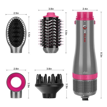 IG INGLAM 4 in 1 Blowout Brush for Effortless Hair Styling