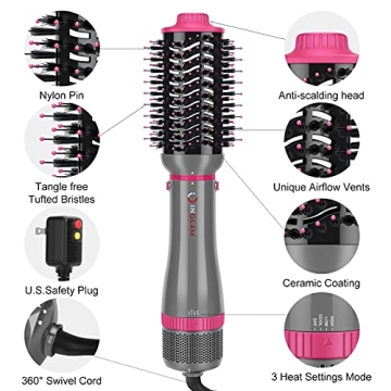 IG INGLAM 4 in 1 Blowout Brush for Effortless Hair Styling