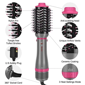 IG INGLAM 4 in 1 Blowout Brush for Effortless Hair Styling