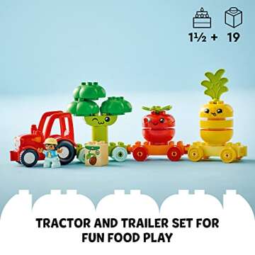 LEGO DUPLO Fruit and Vegetable Tractor Toy for Toddlers