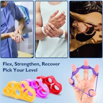 FitBeast Hand Grip Strengthener, Finger Exerciser, Forearm Strengthener Kit - 9 Pack, Targeted Hand & Forearm Strength, Relief & Recovery Kit (Red)