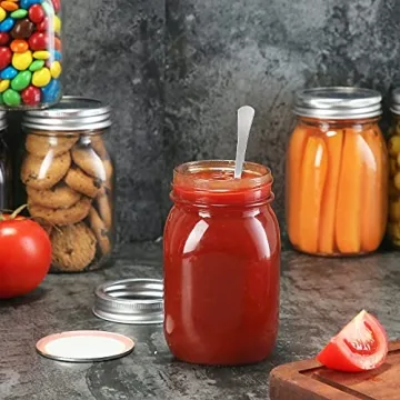 YEBODA 16 oz Wide Mouth Mason Jars - Perfect for Canning