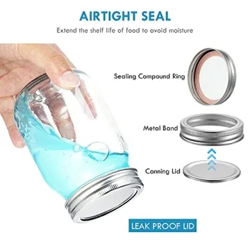 YEBODA 16 oz Wide Mouth Mason Jars - Perfect for Canning