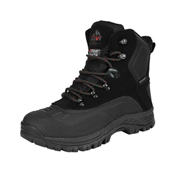 NORTIV 8 Men's 180411 Black Insulated Waterproof Construction Hiking Winter Snow Boots Size 6.5 M US