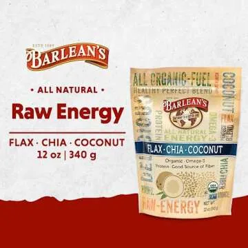 Barlean's Organic Flax Chia Coconut Seed Blend with 2,330 mg Omega 3 Fatty Acids, Fiber Supplement w...