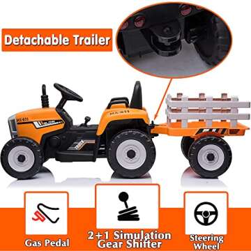 sopbost 12V Ride On Tractor with Remote Control
