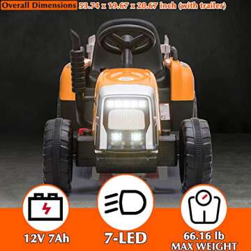 sopbost 12V Ride On Tractor with Remote Control