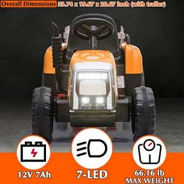 sopbost 12V Ride On Tractor with Remote Control