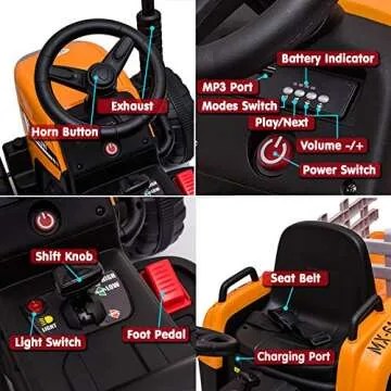 sopbost 12V Ride On Tractor with Remote Control