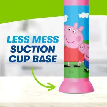 Firefly Ready Go Brush, Peppa Pig, Light Up Timer Toothbrush, Premium Soft Bristles, 1 Minute Timer, Less Mess Suction Cup, Battery Included, Easy Storage, for Ages 3+, 1 Count