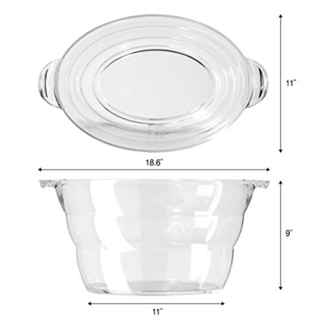 OGGI Acrylic Oval Party Tub - Versatile Beverage Cooler