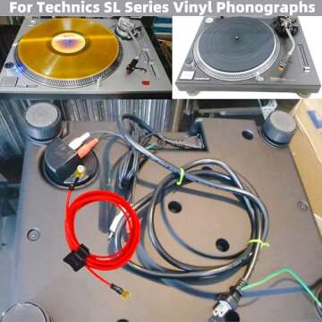 Funayama Phonograph Turntable Ground Wire - 6 Foot OFC Silicone Ground Cord to Stop Hum