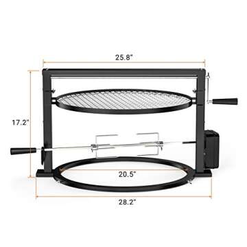 Santa-Maria Grill Rotisserie System - Adjustable Grate for Weber