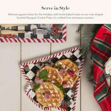 MACKENZIE-CHILDS Cookie Plate, Christmas Candy and Cookie Platter, Scottish Bouquet