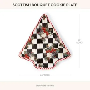 MACKENZIE-CHILDS Cookie Plate, Christmas Candy and Cookie Platter, Scottish Bouquet