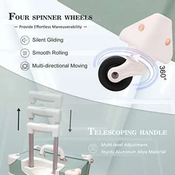 Unitravel 2 Piece Vintage Luggage Set, 20" Women Carry On Suitcase Set with TSA Lock, Faux Leather Spinner Trunk with 12" Train Case (Matcha Green)