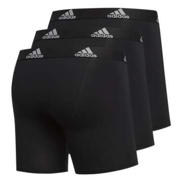 adidas Men's 3-Pack Boxer Brief, Black/Light Onix Grey/Performance, X-Large