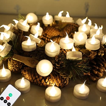 Topstone LED Tealight Candles - Remote Control, Timer Features & Long Battery Life for Festive Celeb...