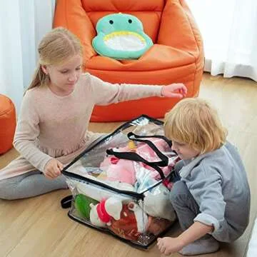 Vieshful 3 Pack Clear Clothes Storage Bag, 40L Plastic Blanket Storage Bag with Zipper, Foldable Closet Organizer, Moving bags for Comforter, Blanket, Bedding, Duvet, Toys