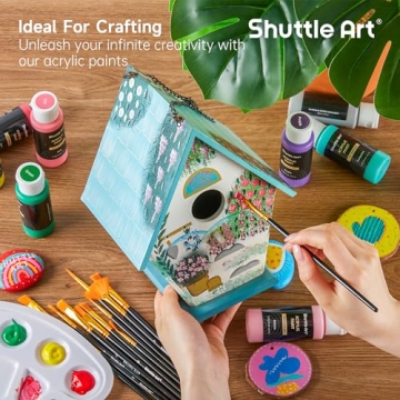 Shuttle Art 50 Colors Acrylic Paint Set for Artists