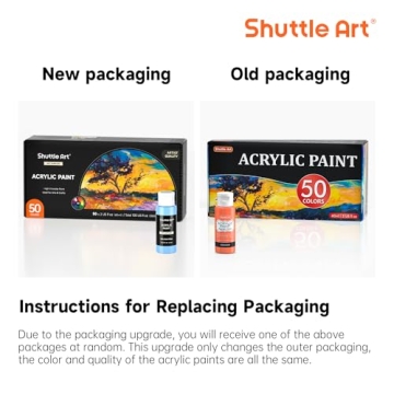 Shuttle Art 50 Colors Acrylic Paint Set for Artists