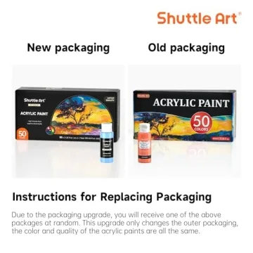 Shuttle Art 50 Colors Acrylic Paint Set for Artists