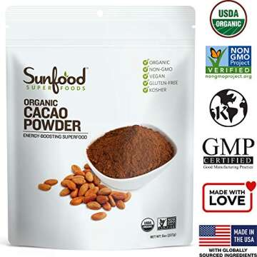 Sunfood Superfoods Cacao Powder- Pure Raw Organic. 1 lb Bag