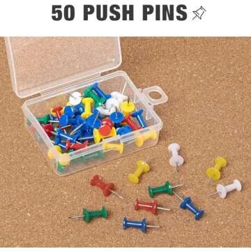 Cork Board Tiles 12"x12" - 1/2" Thick Bulletin Board Mini Wall with 50 Push Pins,Strong Self Adhesive Backing - 4 Pack