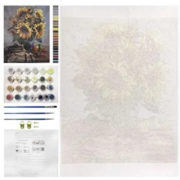 Buddha Pictures Paint by Number Kits Paintworks Acrylic DIY Oil Painting for Kids and Adults Beginner Buddha Canvas, 16" W x 20" L Buddha Paint with Paintbrushes, Banana Leaf Buddha(Without Frame)