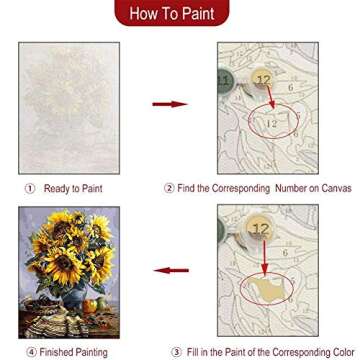 Buddha Pictures Paint by Number Kits Paintworks Acrylic DIY Oil Painting for Kids and Adults Beginner Buddha Canvas, 16" W x 20" L Buddha Paint with Paintbrushes, Banana Leaf Buddha(Without Frame)