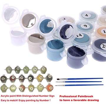 Buddha Pictures Paint by Number Kits Paintworks Acrylic DIY Oil Painting for Kids and Adults Beginner Buddha Canvas, 16" W x 20" L Buddha Paint with Paintbrushes, Banana Leaf Buddha(Without Frame)