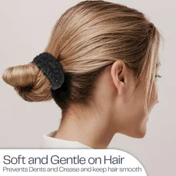 Celestial Silk Mini Scrunchies Small Mulberry Silk Scrunchy Hair Ties 22 Momme Skinny Silk Ponytail Holder, Gentle on Hair, Less Pulling, Breakage - 6 Pack (Black)