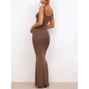 REORIA Womens 2024 Trendy Summer Sexy Lounge Slip Long Tank Dress Formal Elegant Sleeveless Backless...