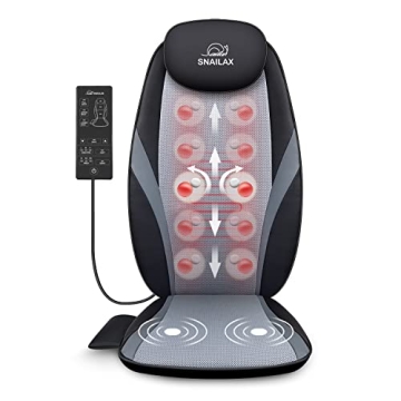 Snailax Shiatsu Massage Cushion - Kneading Heat Massage Pad for Home & Office