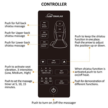 Snailax Shiatsu Massage Cushion with Heat for Relaxation