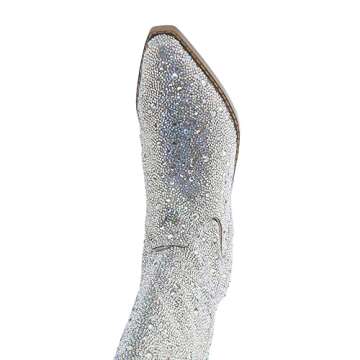 Betsey Johnson Women's Dalas Western Boot, Rhinestone, 8.5