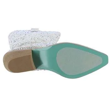 Betsey Johnson Women's Dalas Western Boot, Rhinestone, 8.5