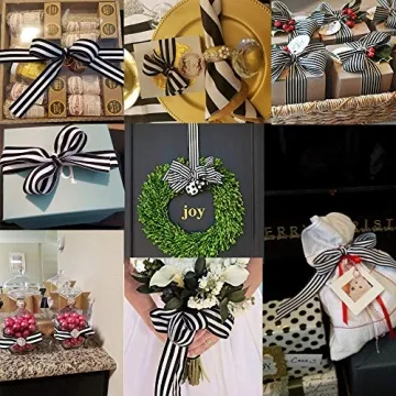 Stripe Grosgrain Ribbon 1 Inch for Gift Wrapping Crafts