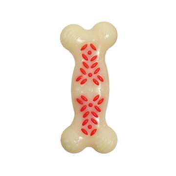 Nylabone Power Chew Action Ridges Chew Toyfor Dogs, Dog Toys for Aggressive Chewers, Bacon Flavor, Medium - Up to 30 lbs. (1 Count)