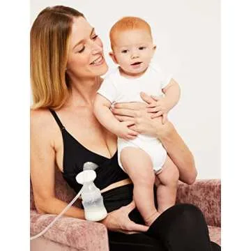 Motherhood Maternity Women's Hands Free Pumping Seamless Clip Down Nursing Bra for Breastfeeding, Black, Medium