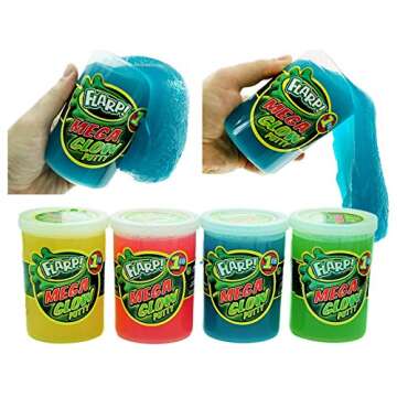 JA-RU Mega Flarp Glow in The Dark Noise Putty 1 LB Pound New (1 Unit Assorted) Scented Glow Party Favors Goodie Slime for Kids and Adults | Item #344-1A